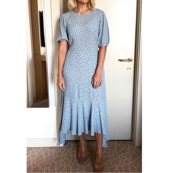 & Other Stories dandelion blue handkerchief midi dress - Picture 2 of 3